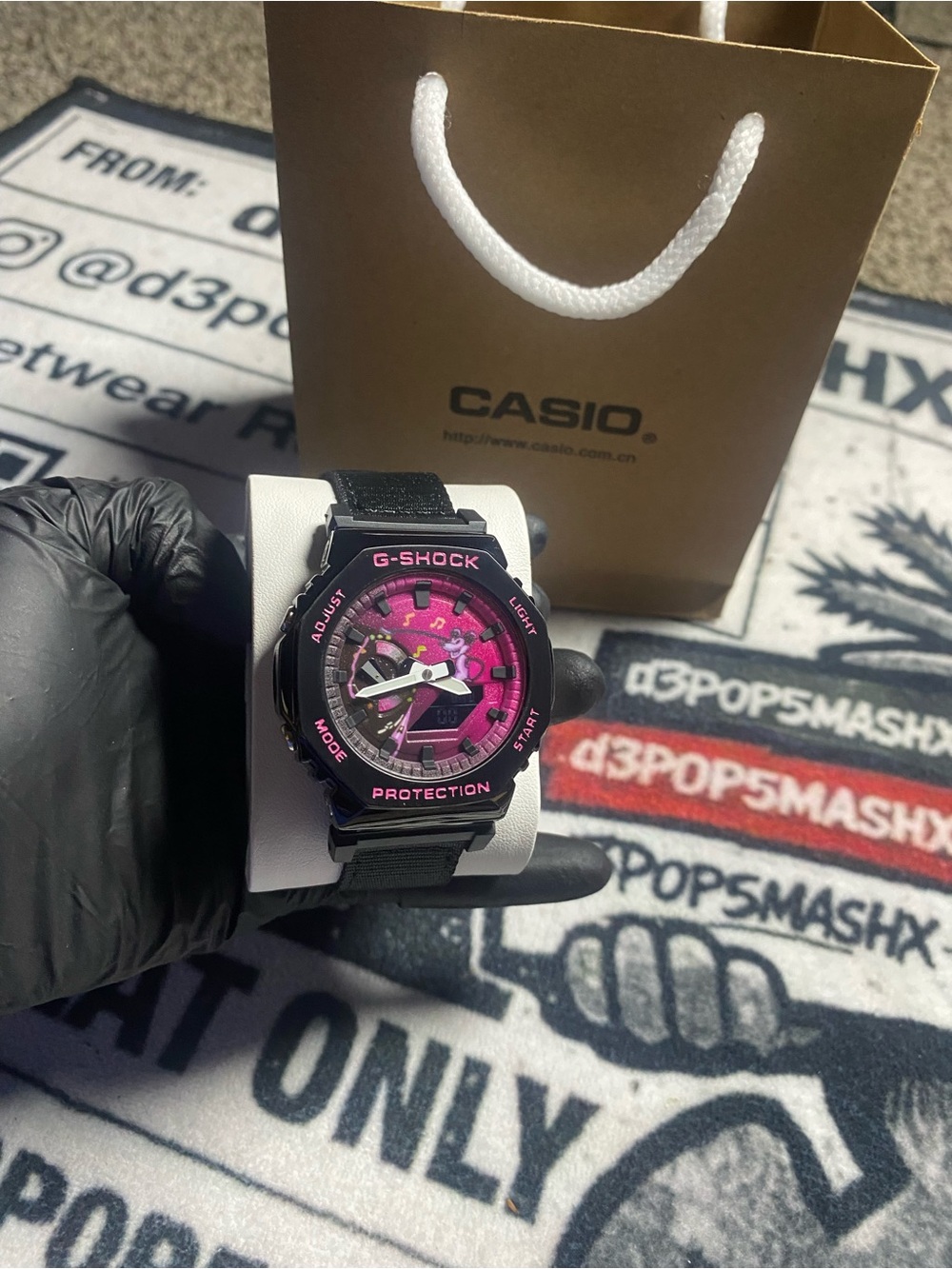 Casio G-Shock Black and Pink Analog-Digital Watch